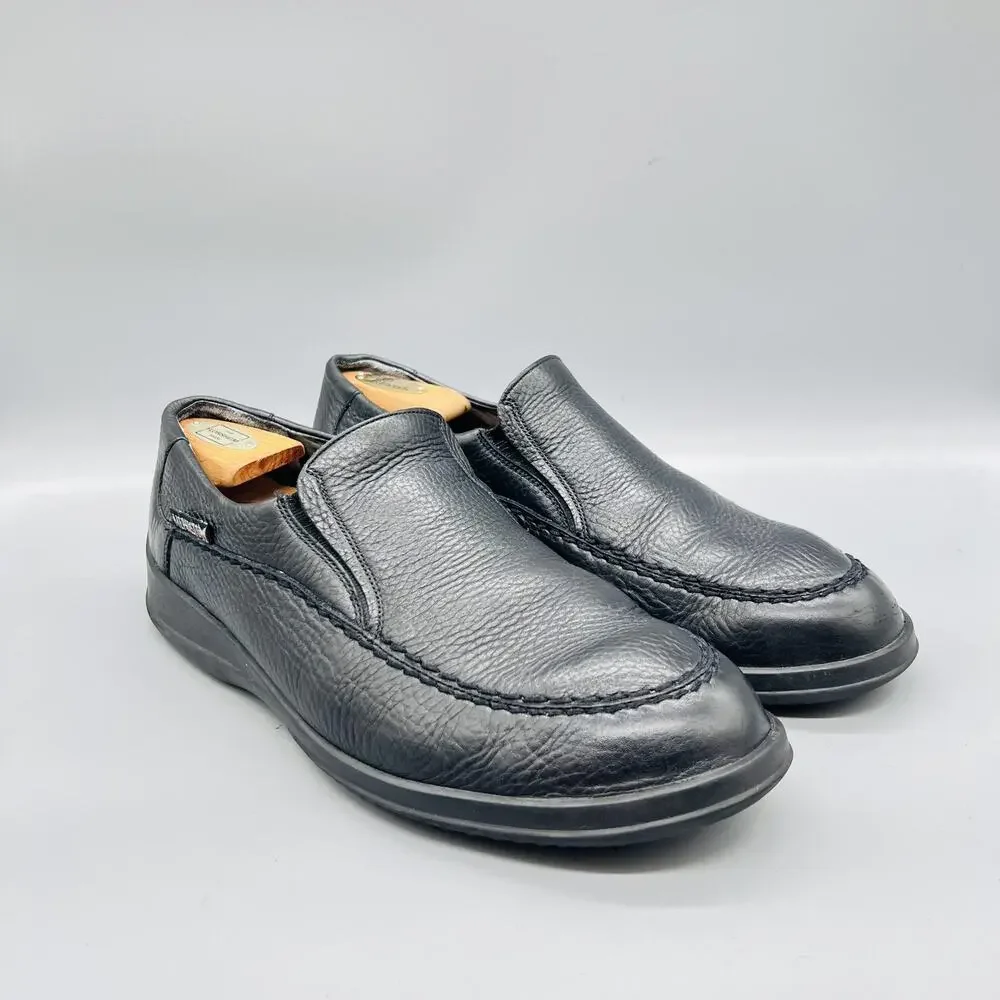 Mephisto Shoes Mens 11 Black Pebbled Leather Slip On Loafers Casual Comfort